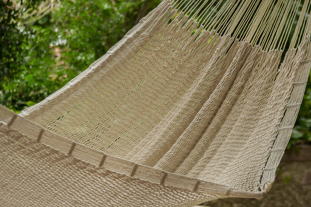 King Size Outoor Cotton Mayan Legacy Mexican Hammock in Cream