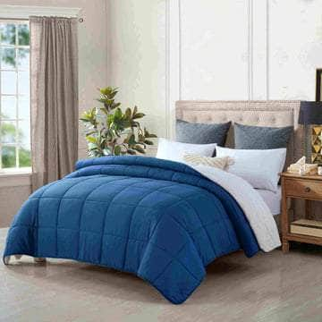 King Size Reversible Plush Soft Sherpa Comforter Quilt