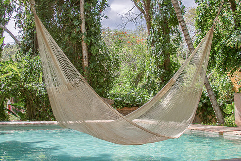 King Size Super Nylon Mexican Hammock In Cream Colour