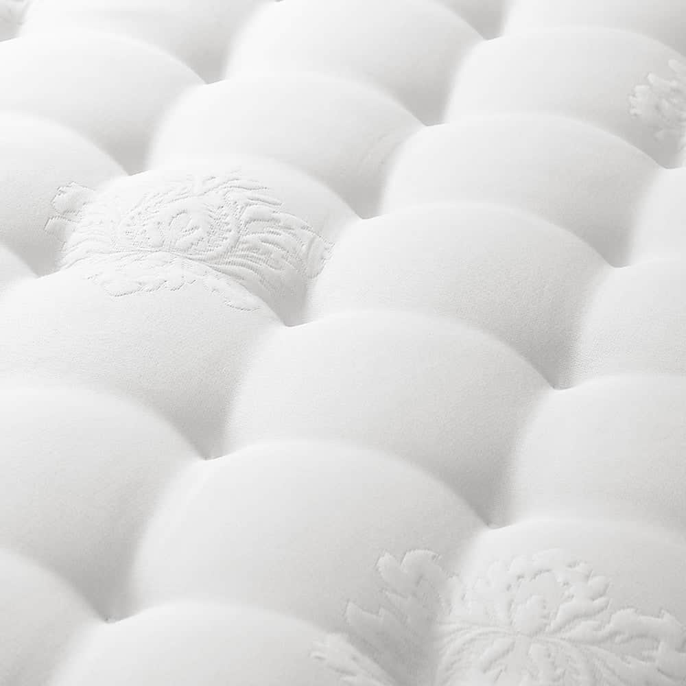 King Wooden Bed Frame Platform with Mattress White