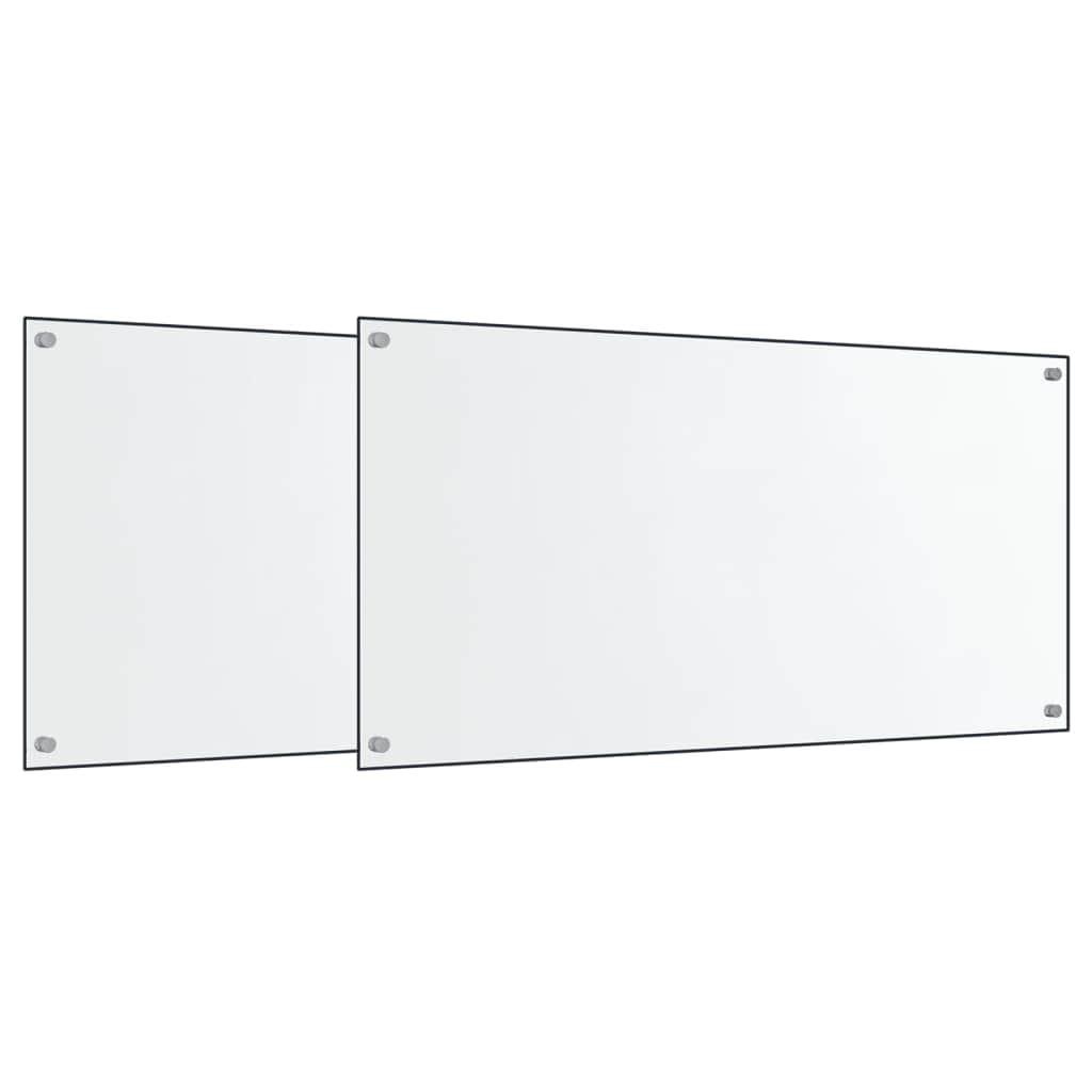 Kitchen Backsplashes 2 pcs Transparent Tempered Glass