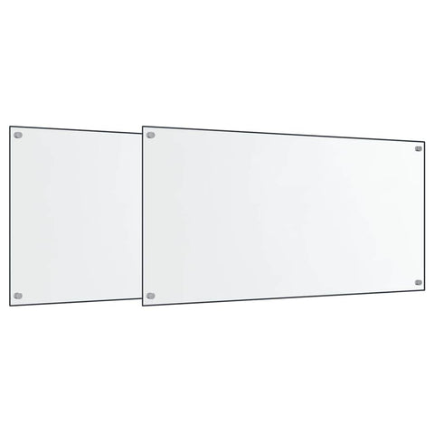 Kitchen Backsplashes 2 pcs Transparent Tempered Glass