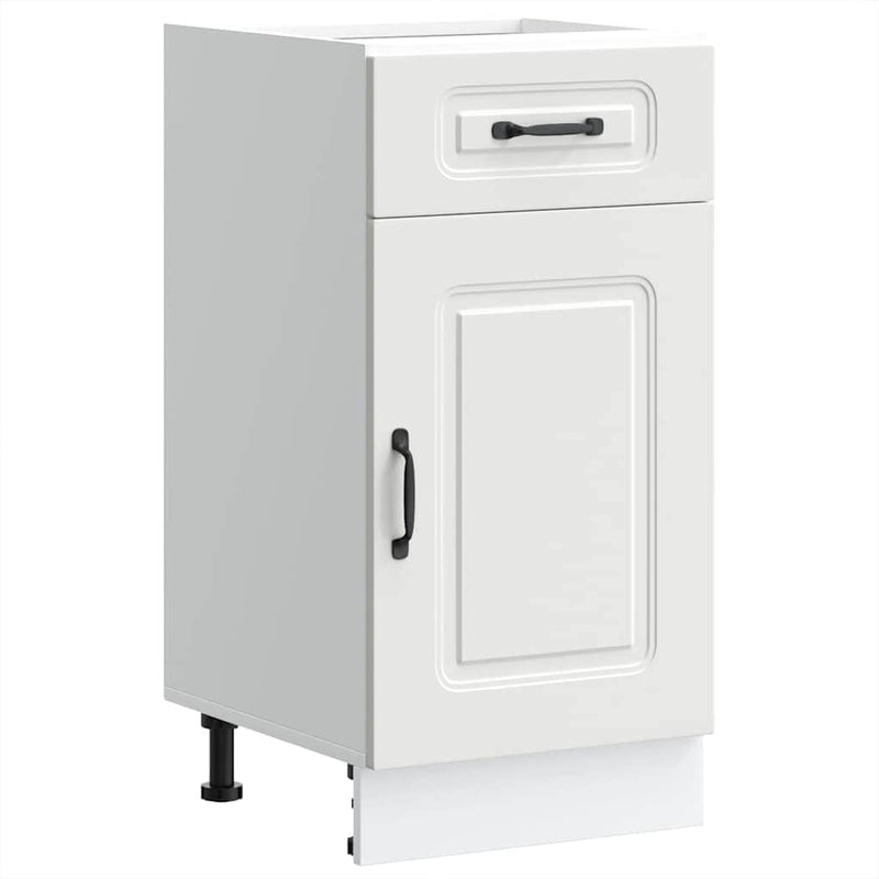 White colour - Kitchen Base Cabinet Kalmar White - Engineered Wood