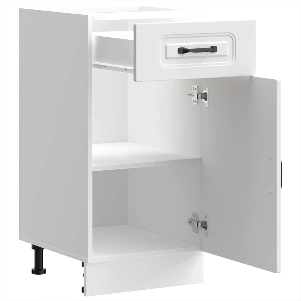 Wood finish - Kitchen Base Cabinet Kalmar White - Engineered Wood