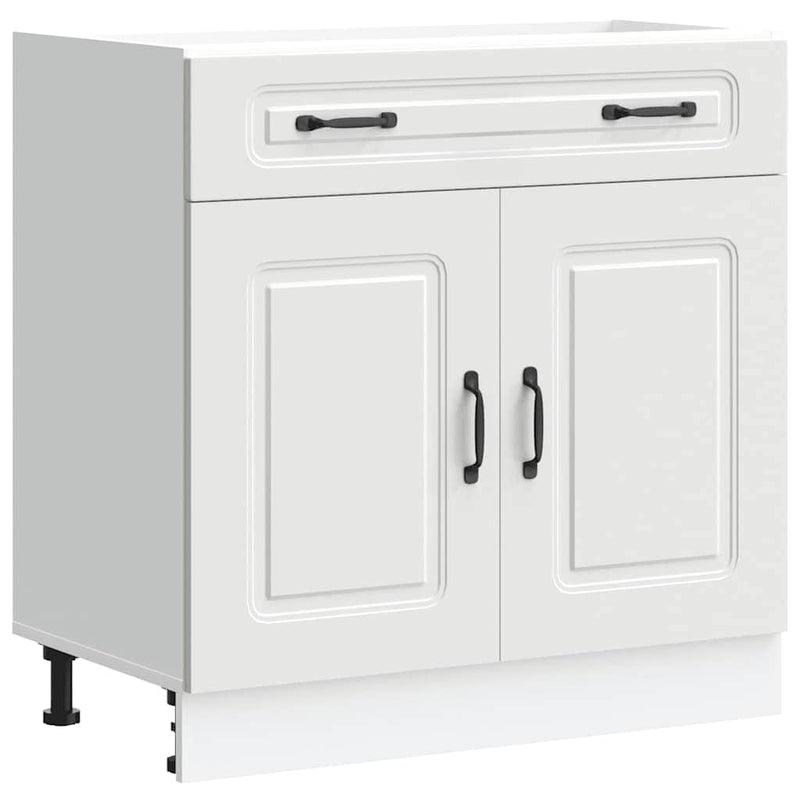 White colour - Kitchen Base Cabinet Kalmar White Engineered Wood