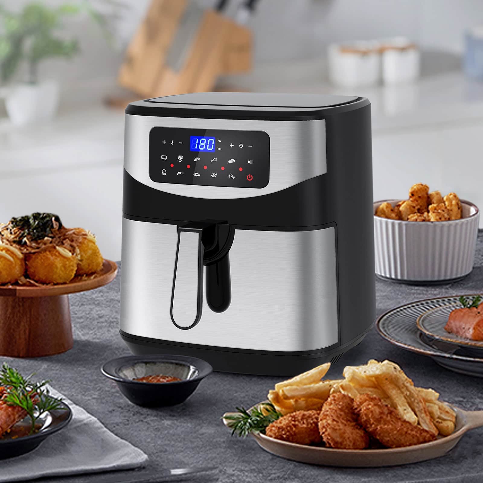 Kitchen Couture 12L Digital Air Fryer Oven Cooker Rotisserie Silver