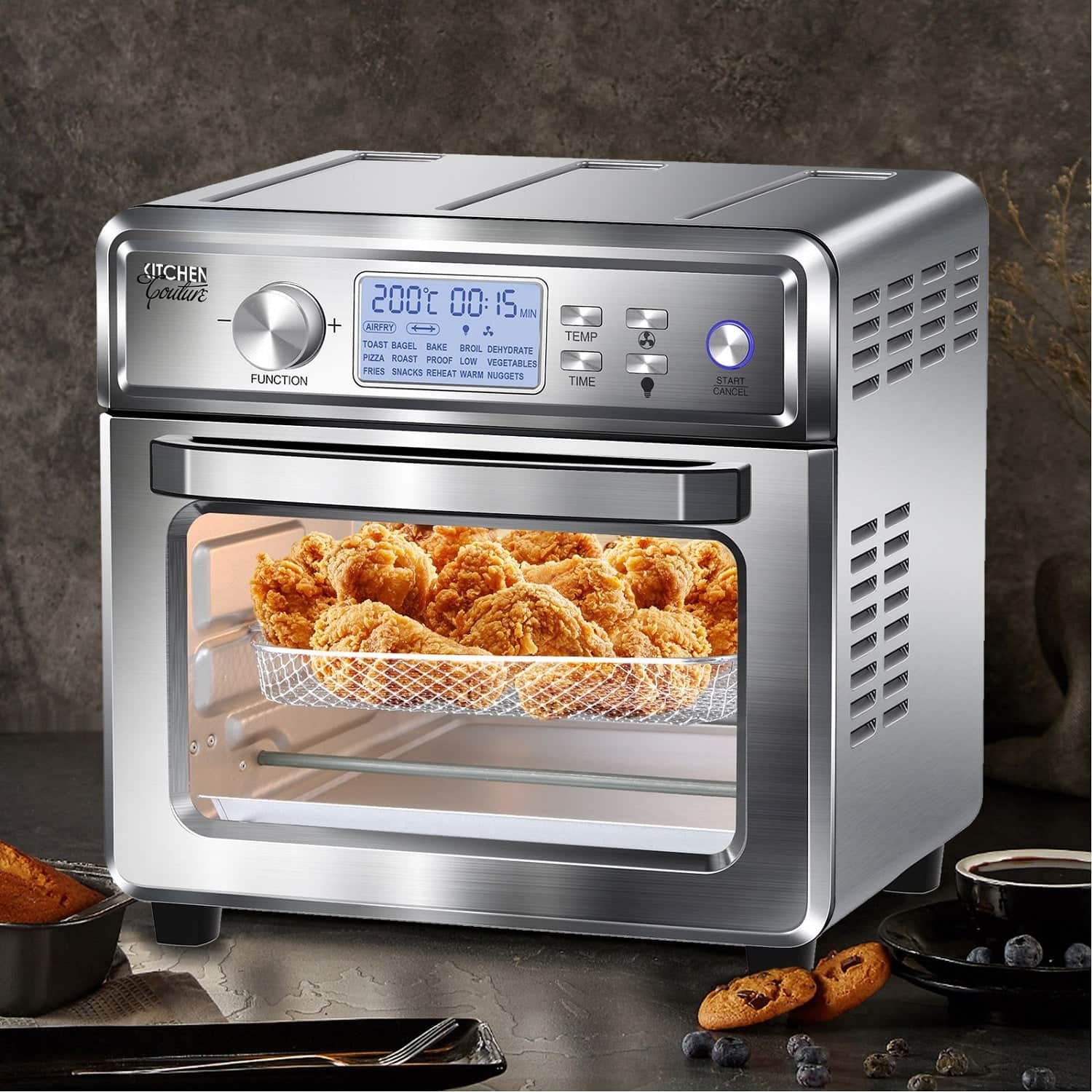 Kitchen Couture 24L Digital Air Fryer Oven Cooker Rotisserie Family Size