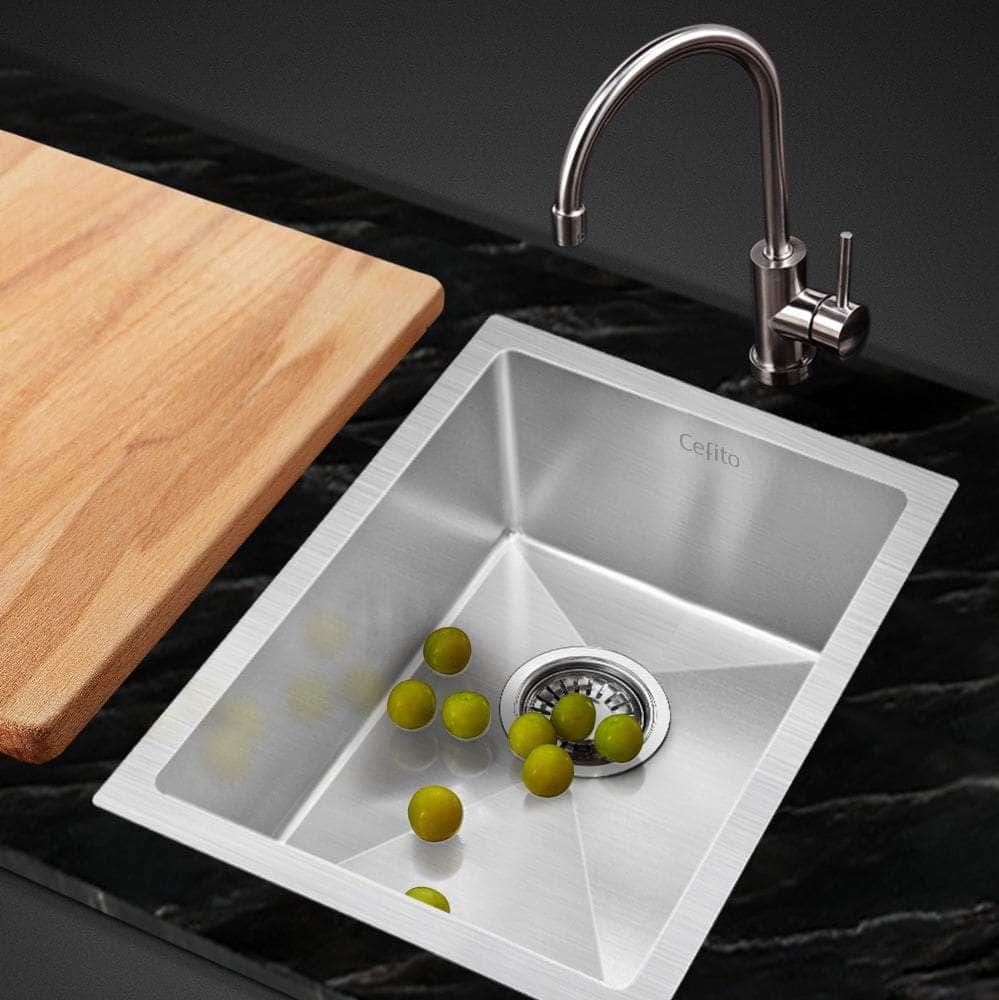 Kitchen Sink 44X34Cm Stainless Steel Nano Basin Single Bowl Silver