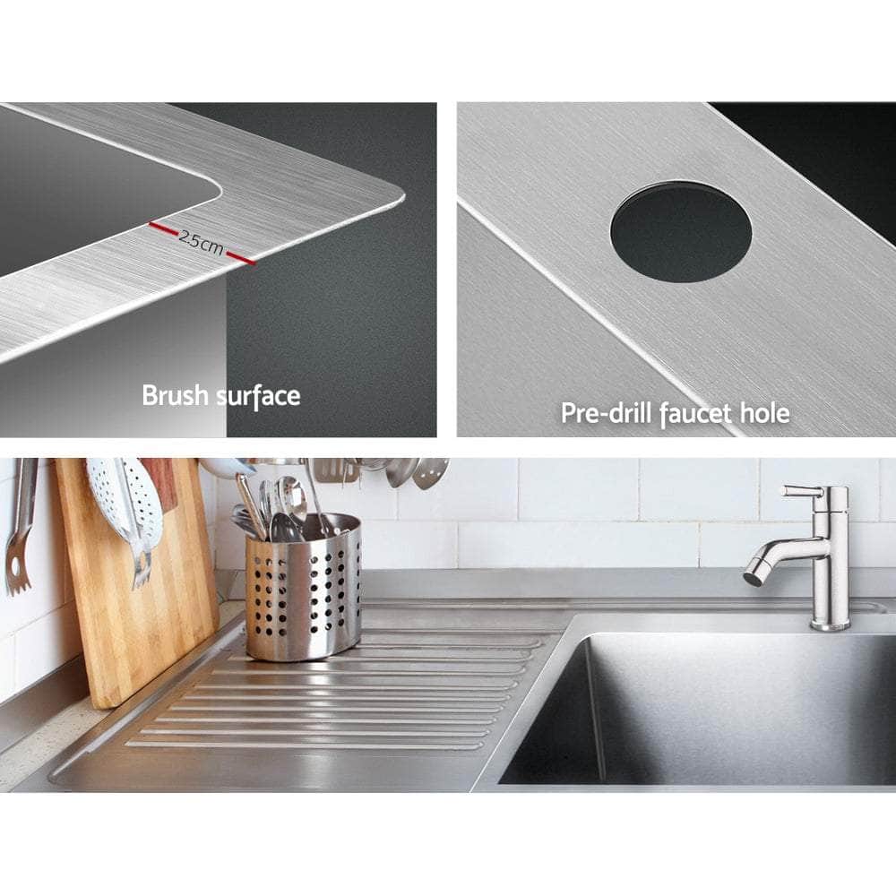 Kitchen Sink 53X50Cm Stainless Steel Basin Single Bowl Laundry Silver
