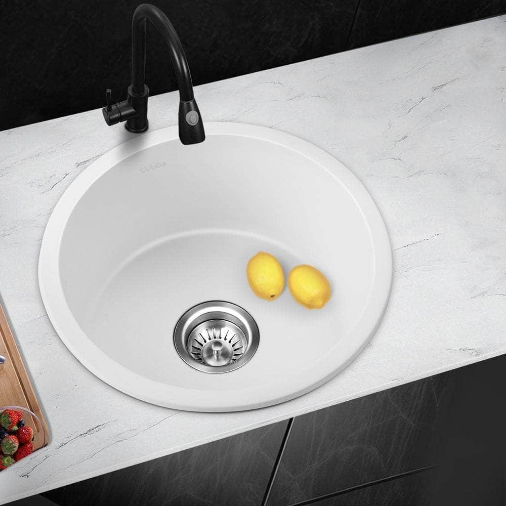 Kitchen Sink Basin Stone Sink Bathroom Laundry Single Bowl 430mmx430mm