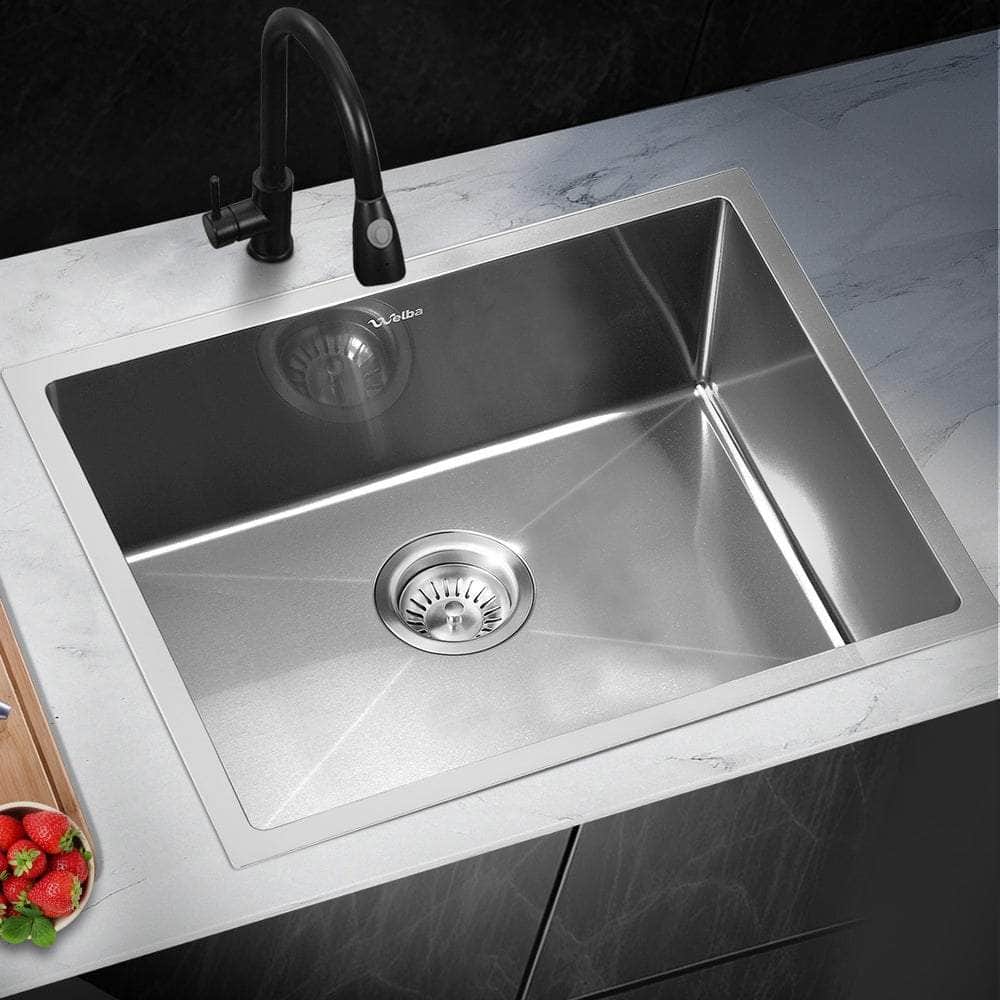 Kitchen Sink Stainless Steel Bathroom Laundry Basin Single Silver 58X44CM | Silver colour