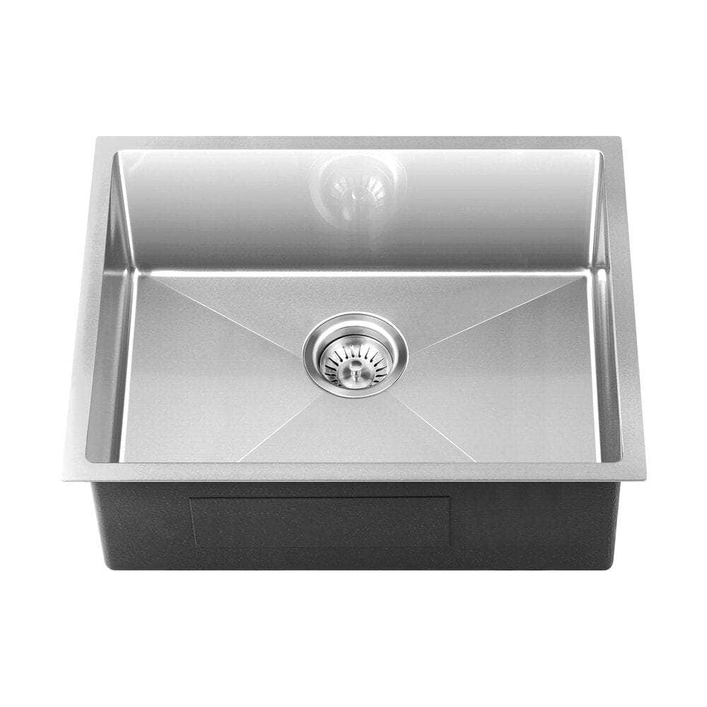 Silver colour - Kitchen Sink Stainless Steel Bathroom Laundry Basin Single Silver 58X44CM