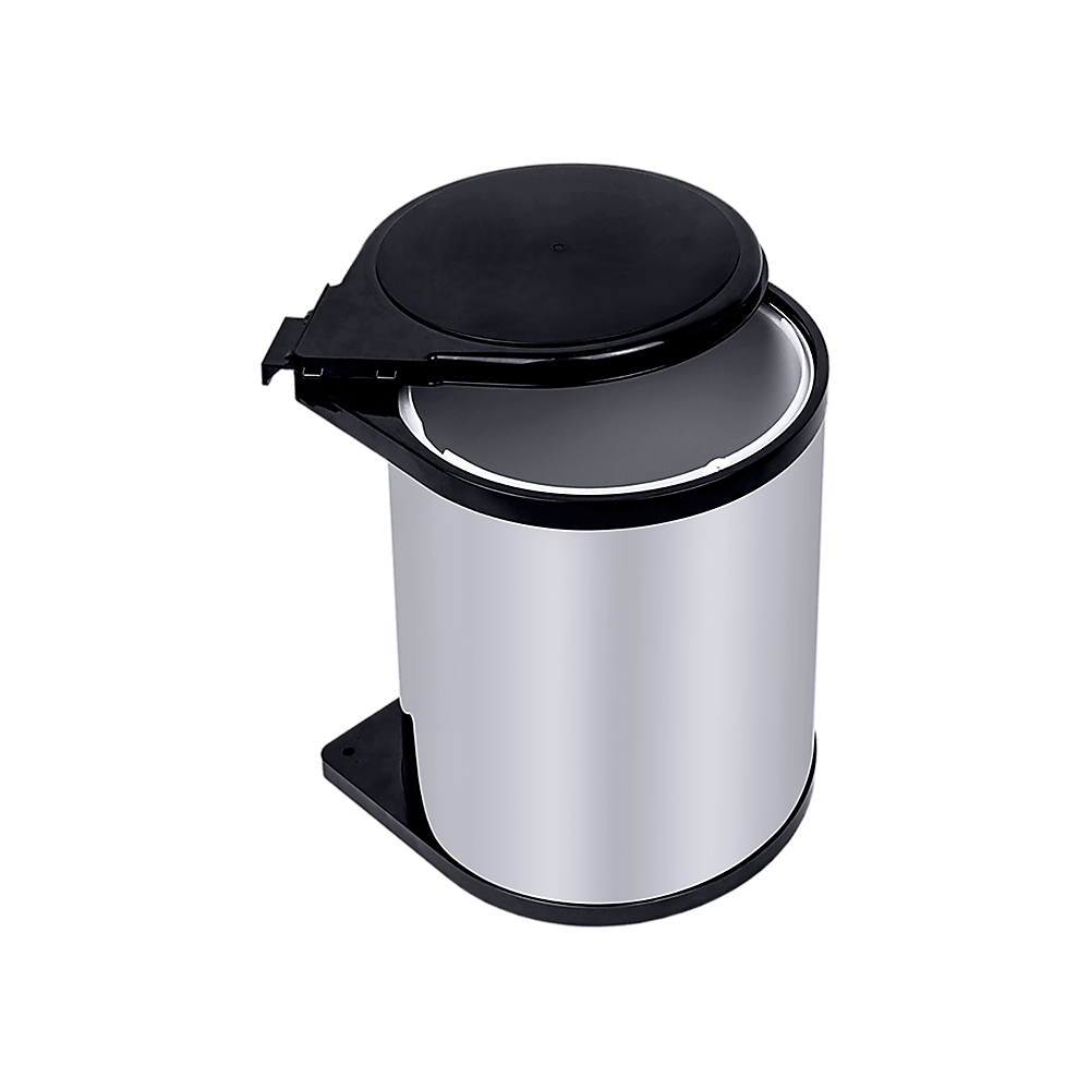 Kitchen Swing Pull Out Bin Stainless Steel Garbage Rubbish Waste Trash Can 14L