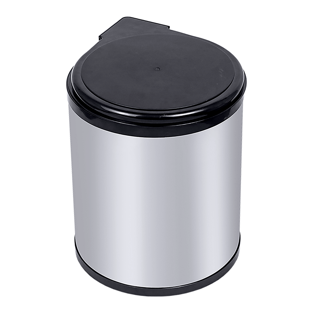 Kitchen Swing Pull Out Bin Stainless Steel Garbage Rubbish Waste Trash Can 14L