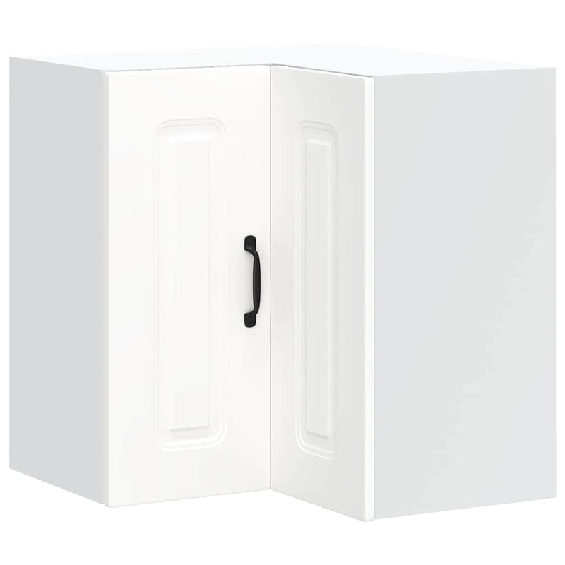 White colour - Kitchen Wall Corner Cabinet Kalmar White Engineered Wood
