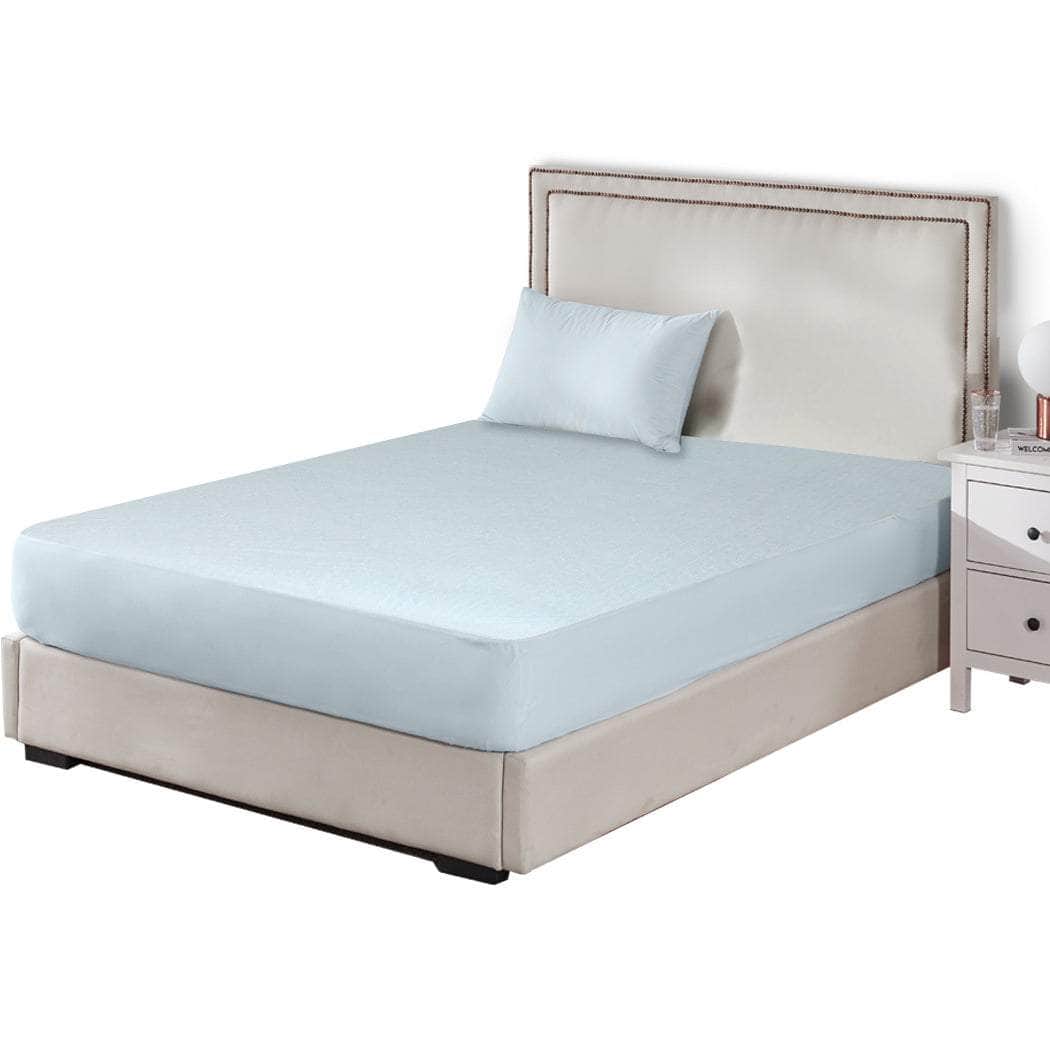 KS Mattress Protector Pillowcases King Single Blue