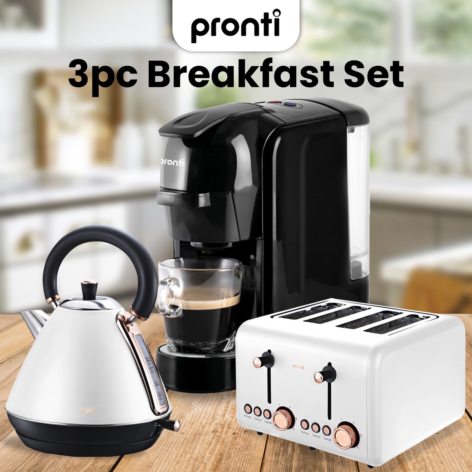 Breakfast Set Kettle Gold 11x27x25cm