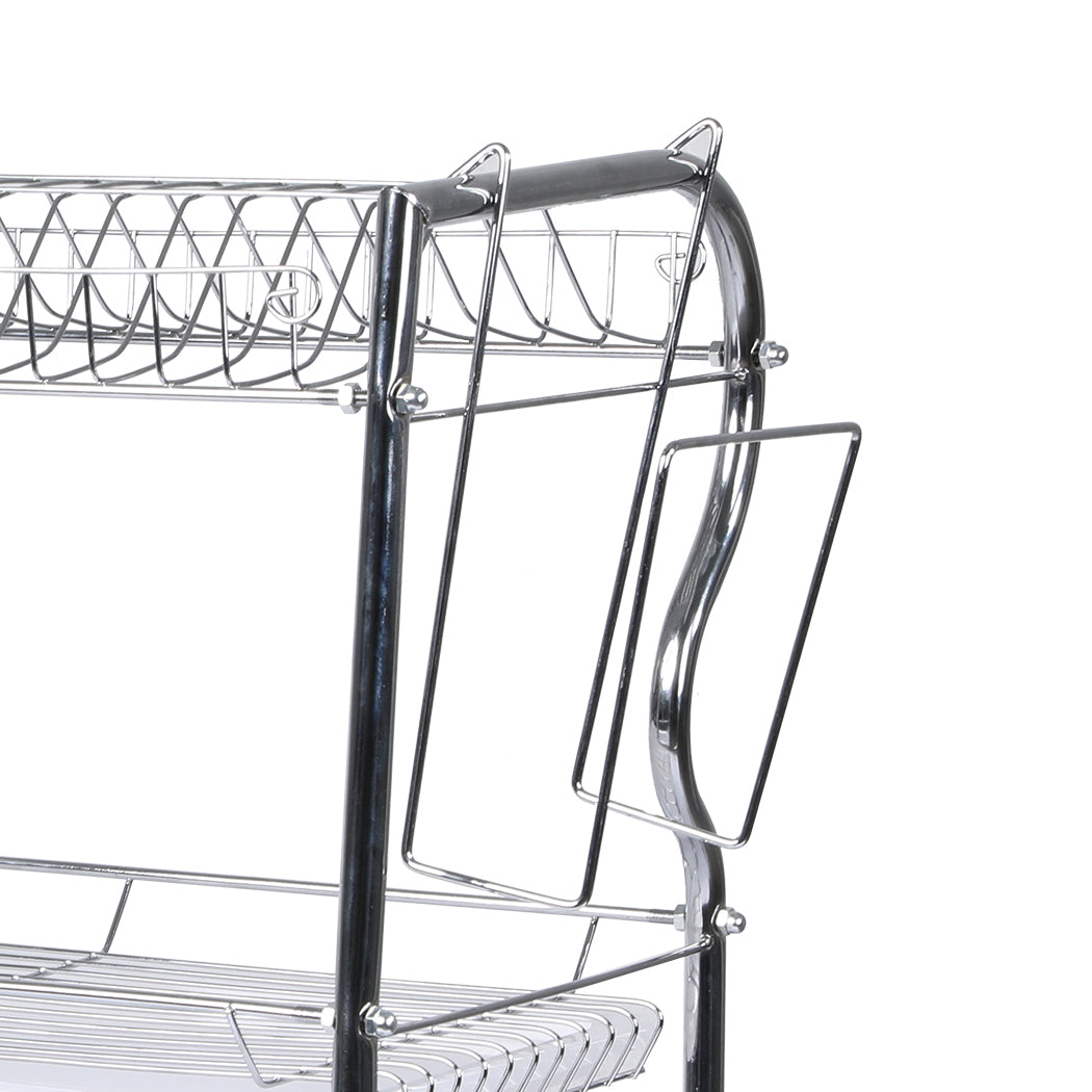 Dish Rack Drying Drainer Cup Holder, Tier Stainless Steel Tray
