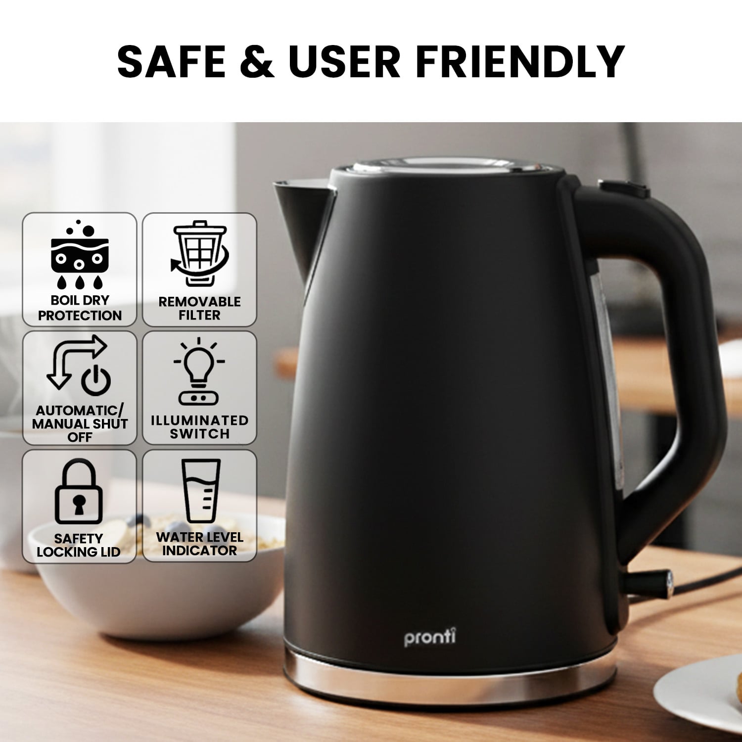 Electric Kettle Rapid Boil 22x17x24.5cm
