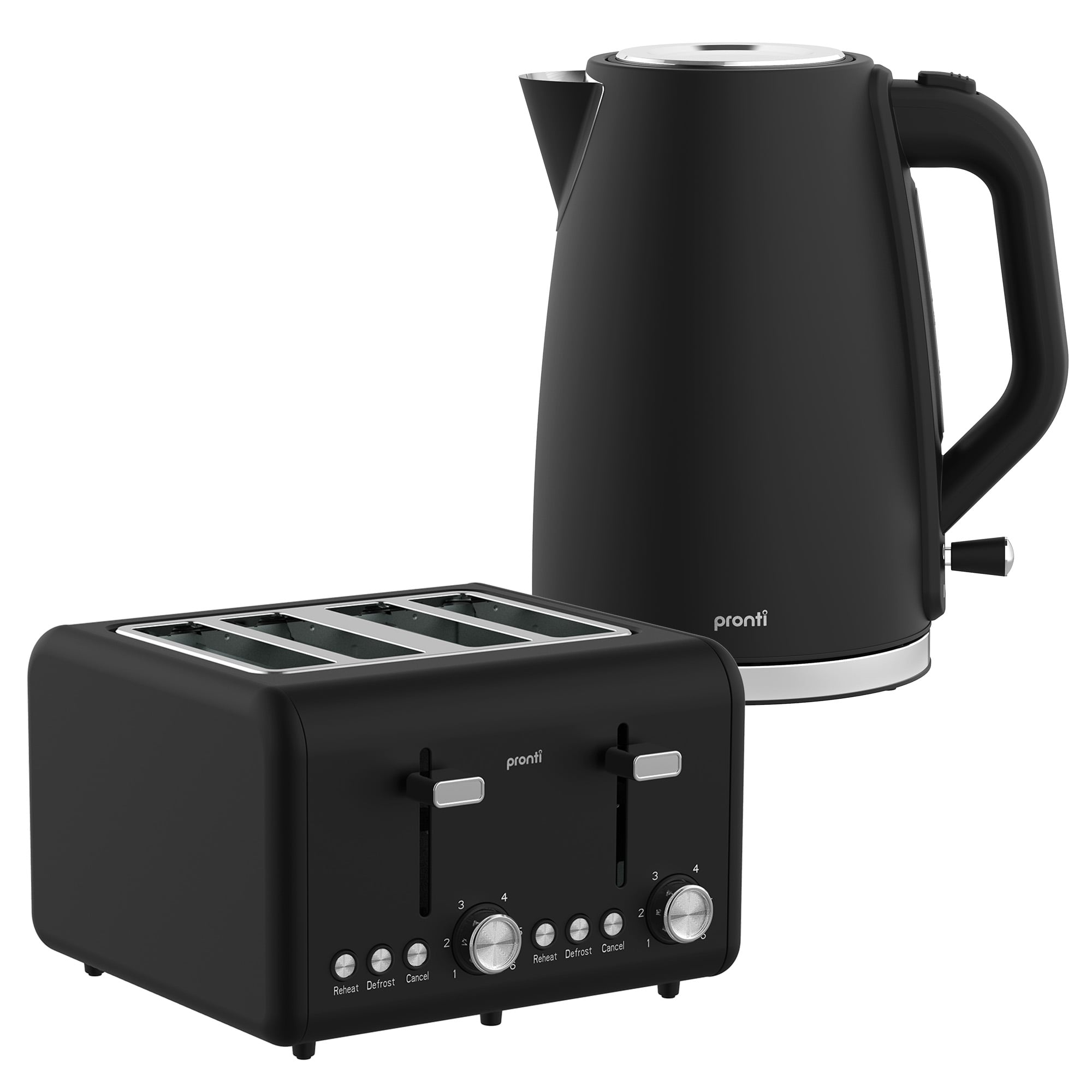 Silver 4 Slice Toaster Kettle Bundle 22x17x24.5cm