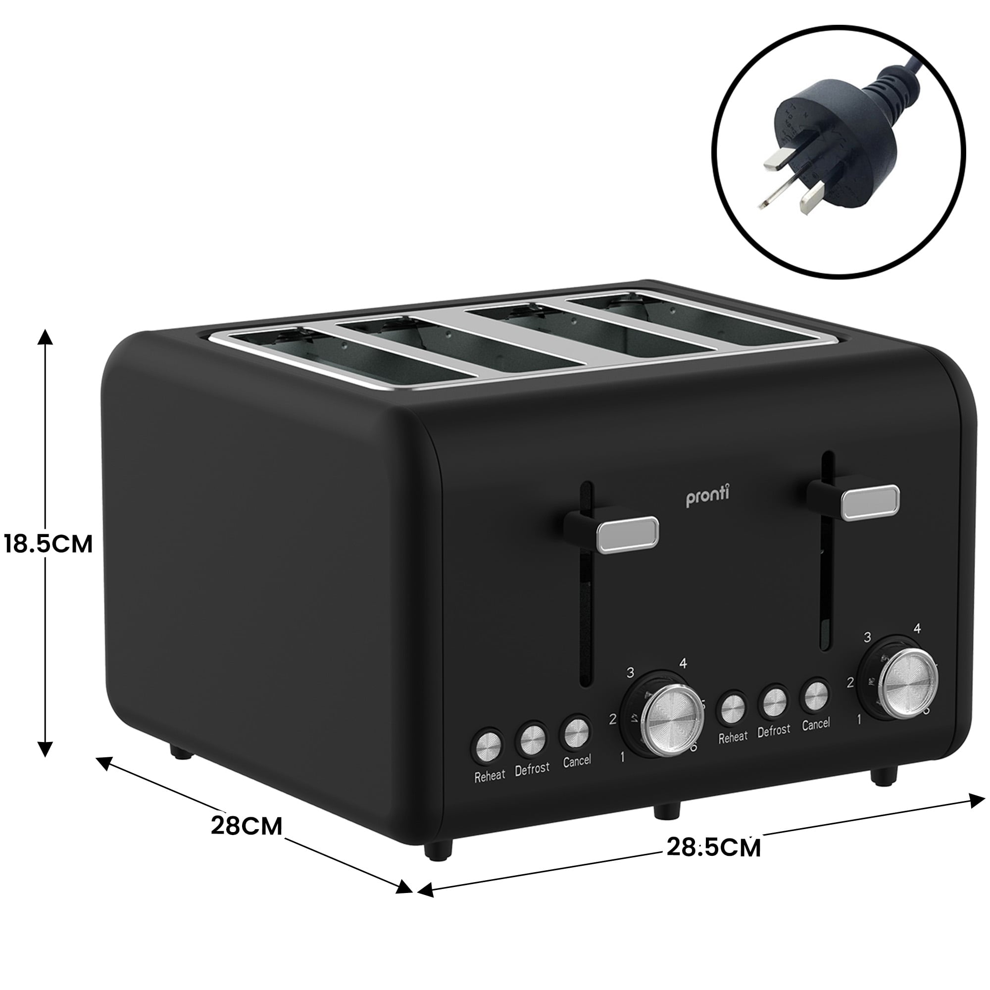 Silver 4 Slice Toaster Kettle Bundle 22x17x24.5cm