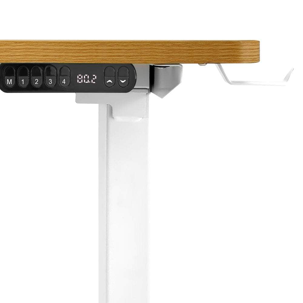 L-shape Electric Standing Desk Single Motor 145CM Black&Oak