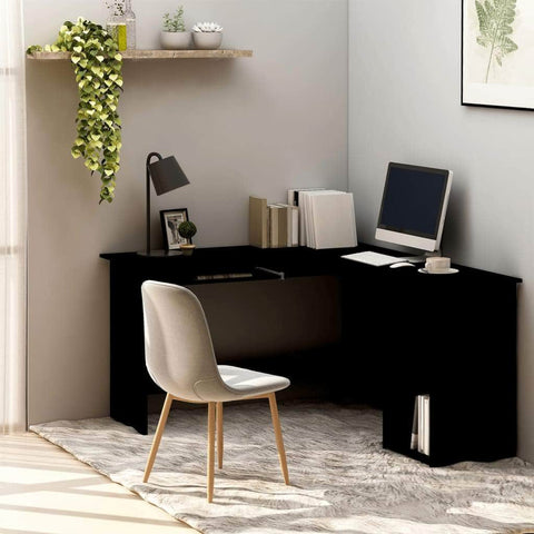 L-Shaped Corner Desk Black  Chipboard