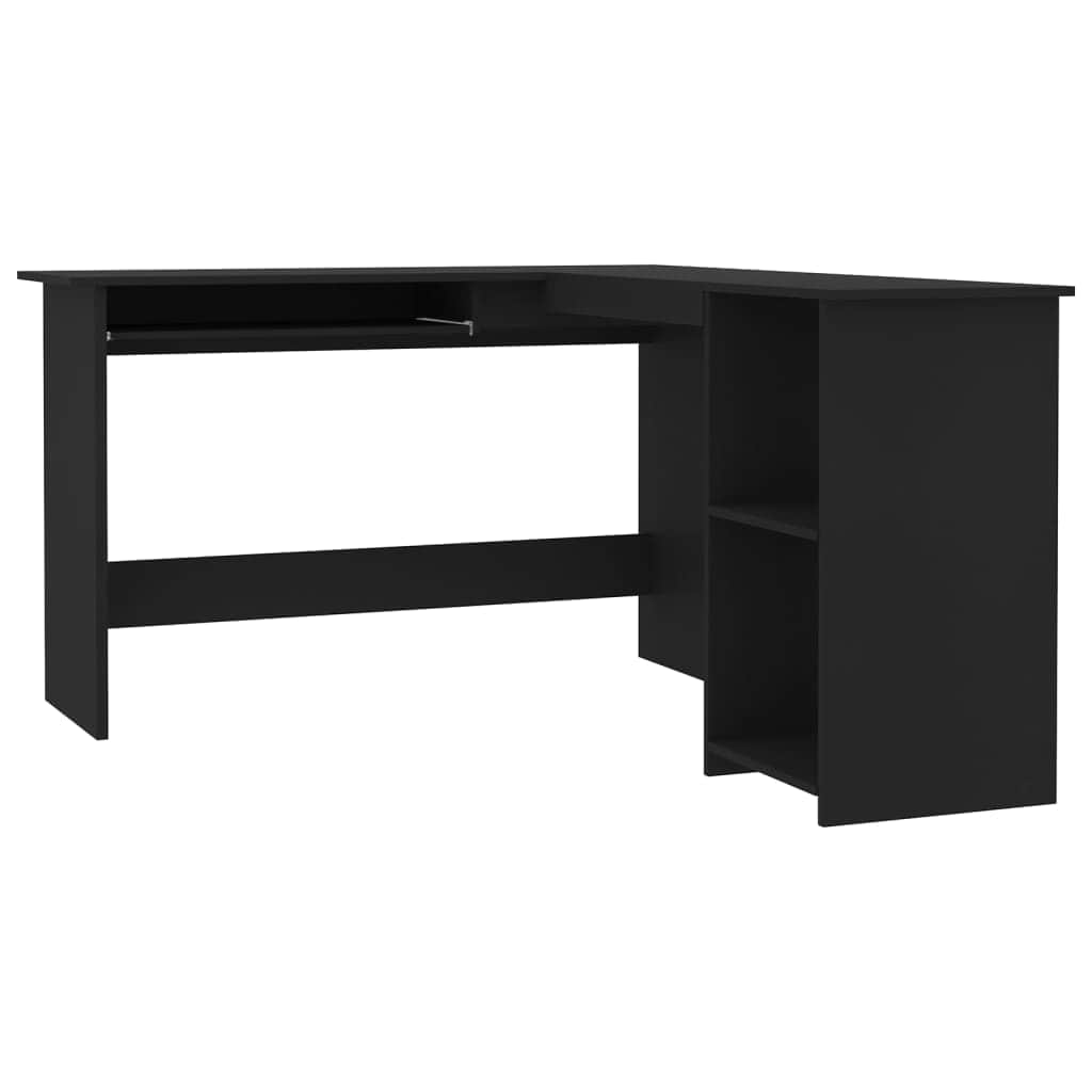 L-Shaped Corner Desk Black  Chipboard