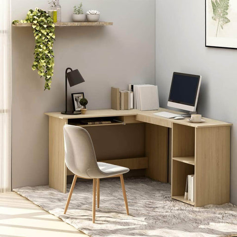 L-Shaped Corner Desk Sonoma Oak  Chipboard