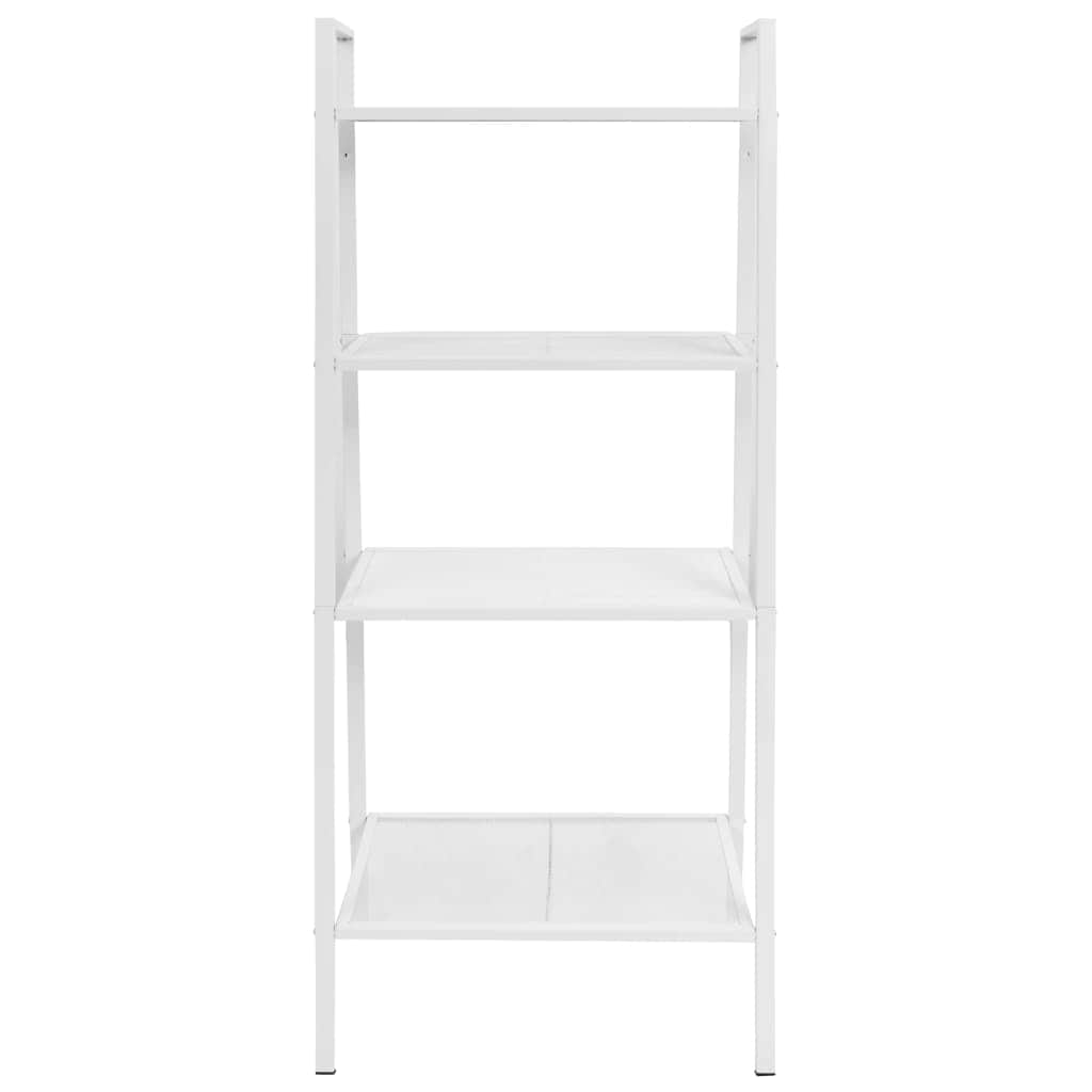 Ladder Bookcase 4 Tiers Metal White