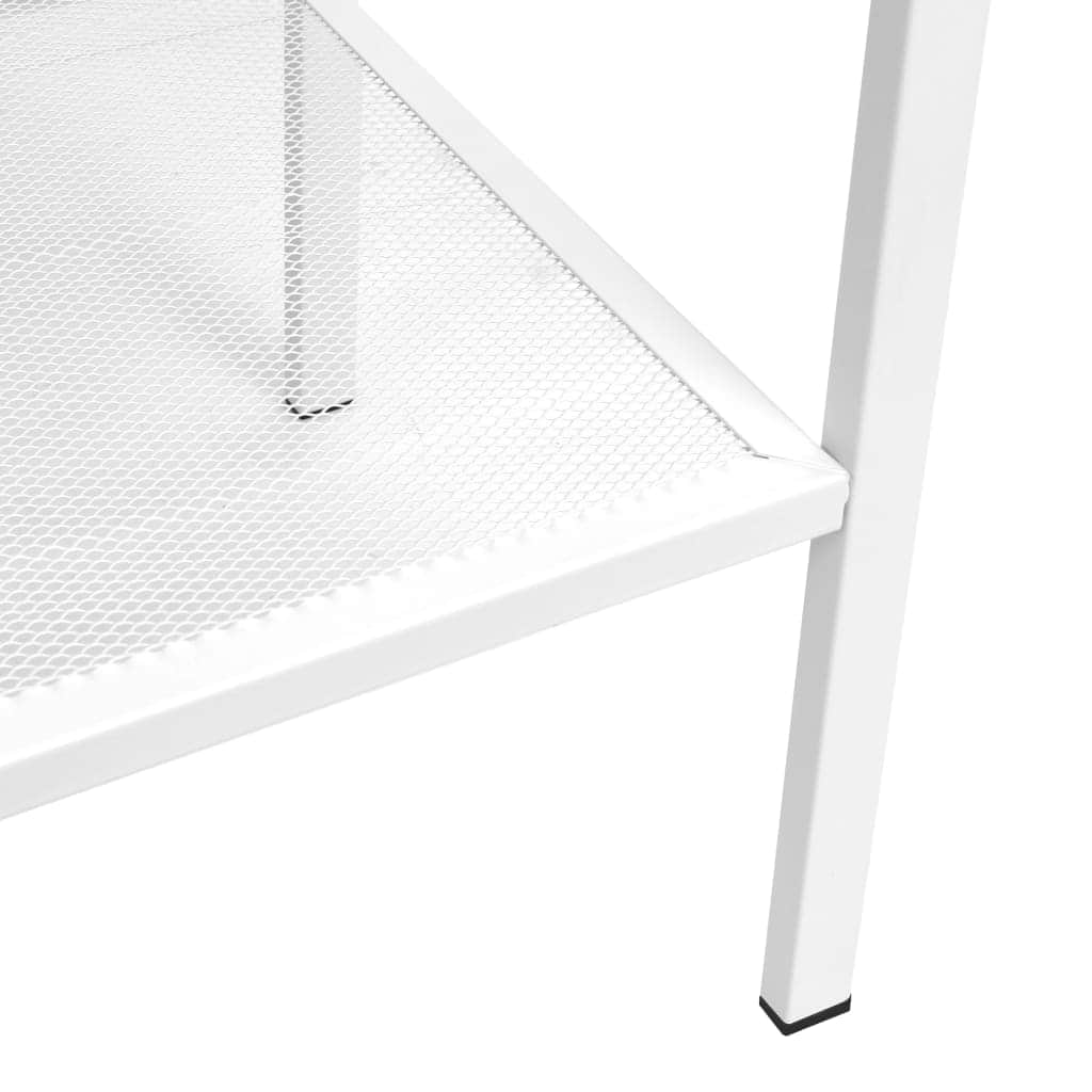 Ladder Bookcase 4 Tiers Metal White