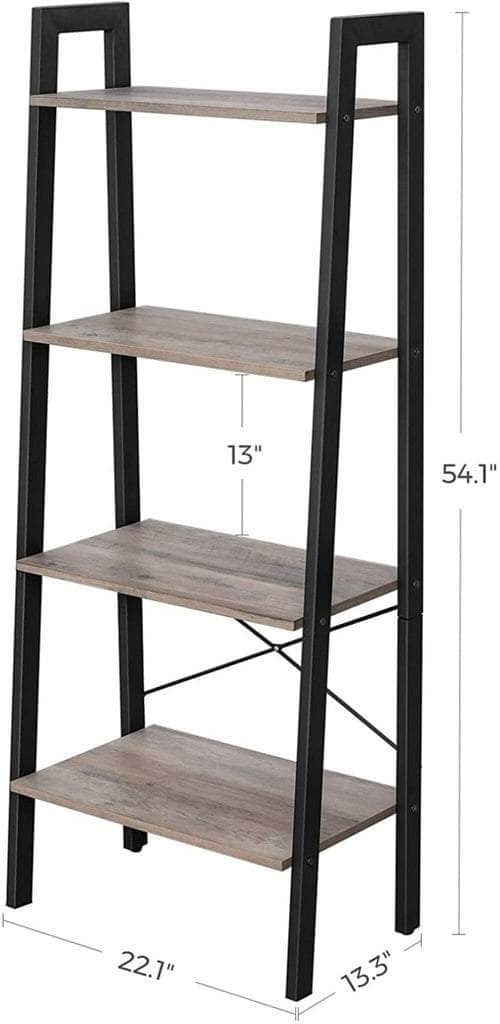 Ladder Shelf 4-Tier Greige and Black LLS44MB
