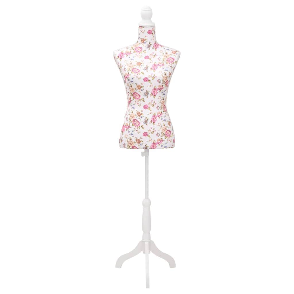 Ladies Bust Display Mannequin Cotton White With Rose - Simple deals