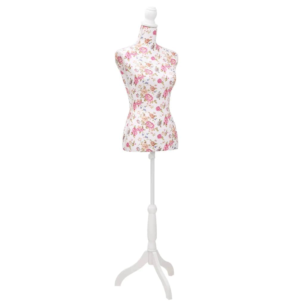 Ladies Bust Display Mannequin Cotton White With Rose - Simple deals