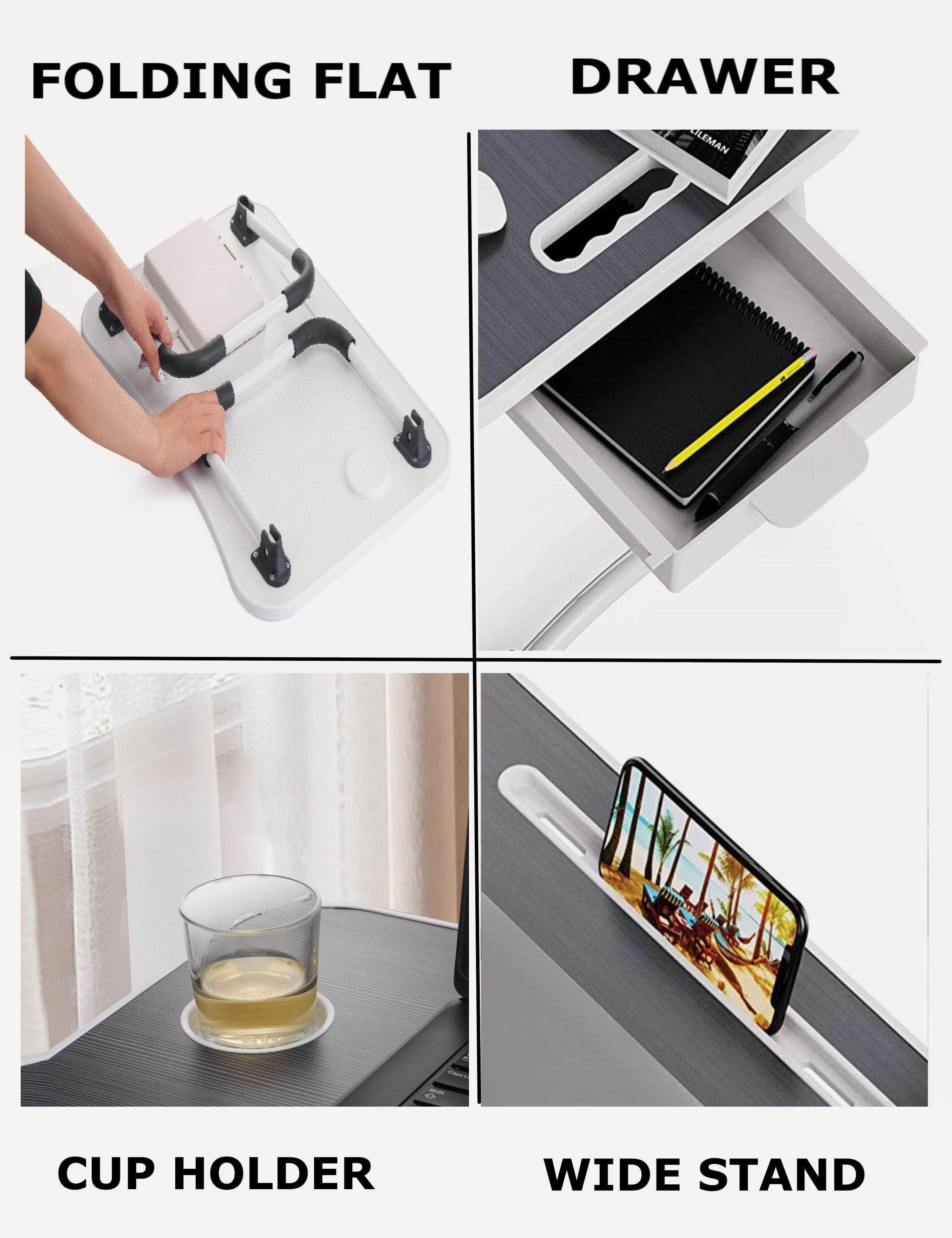 Laptop Bed Desk With Storage And Foldable Legs