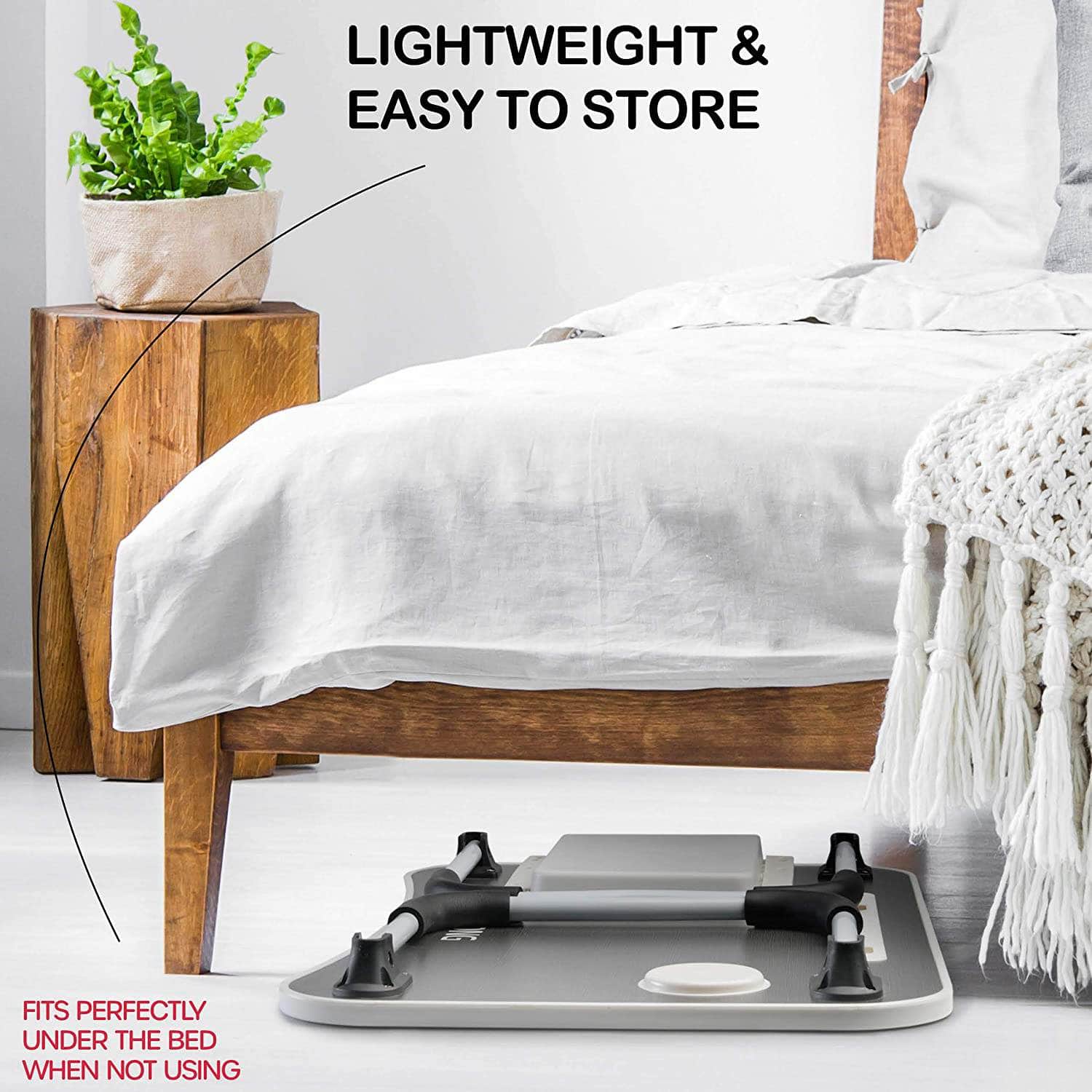 Laptop Bed Desk With Storage And Foldable Legs