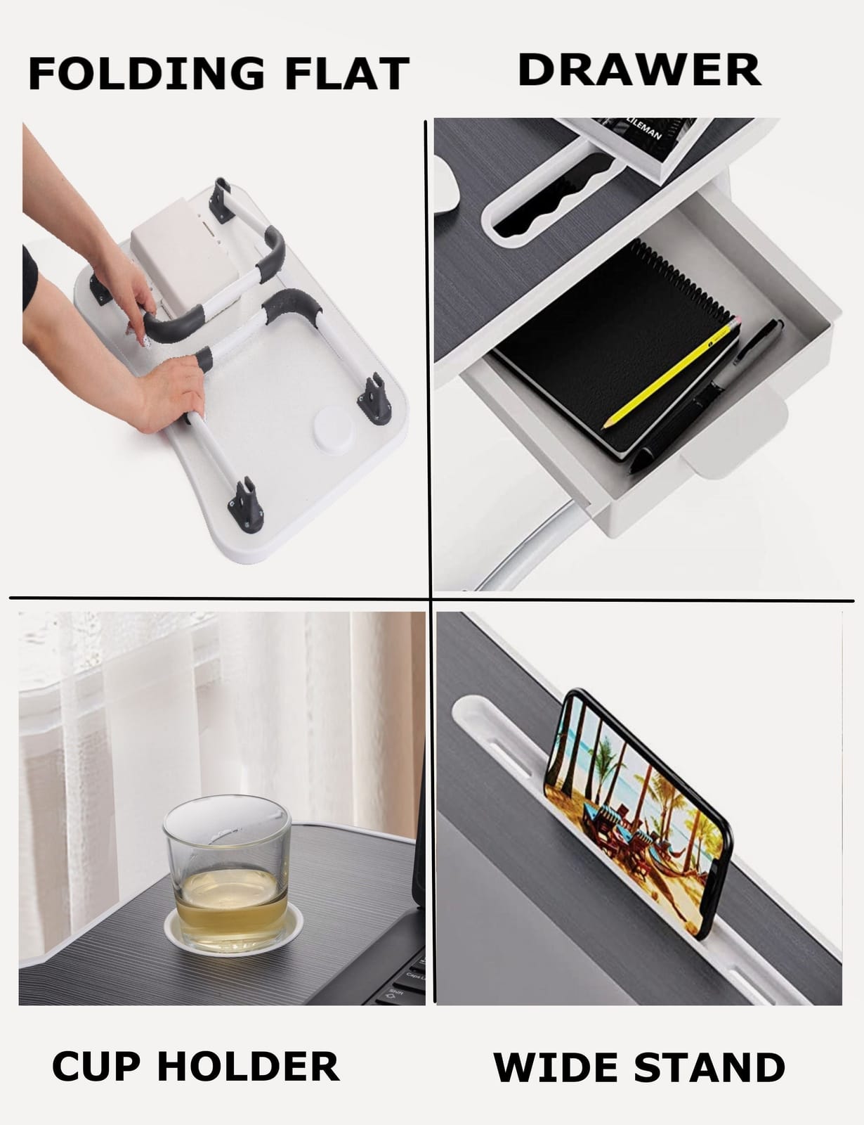 Laptop Bed Desk With Storage And Foldable Legs | Desks - photo 11