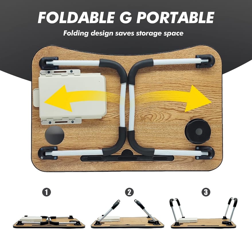Laptop Desk Bed Table Tray Folding Breakfast Table Portable Lap Standing Desk Notebook Stand Reading Holder  - photo 12