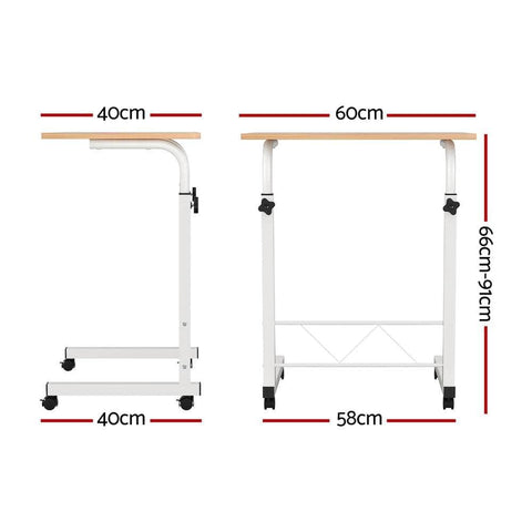 Laptop Desk Table Adjustable 60Cm Light Wood