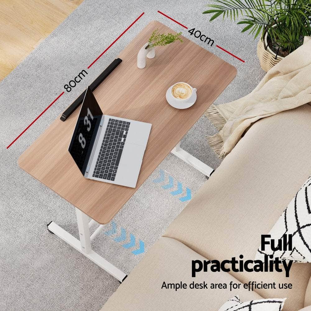 Laptop Desk Table Adjustable 80Cm Light Wood