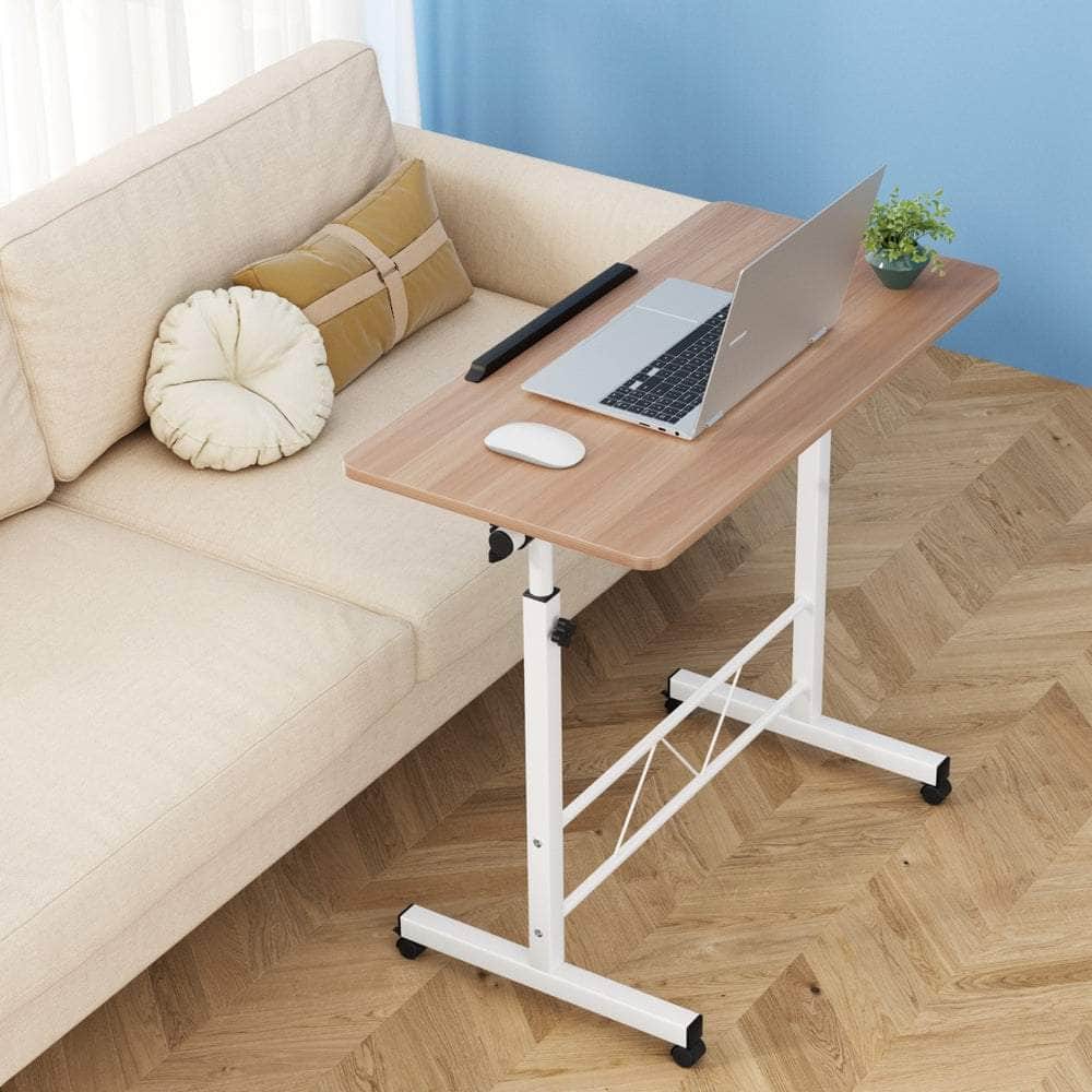 Laptop Desk Table Adjustable 80Cm Light Wood
