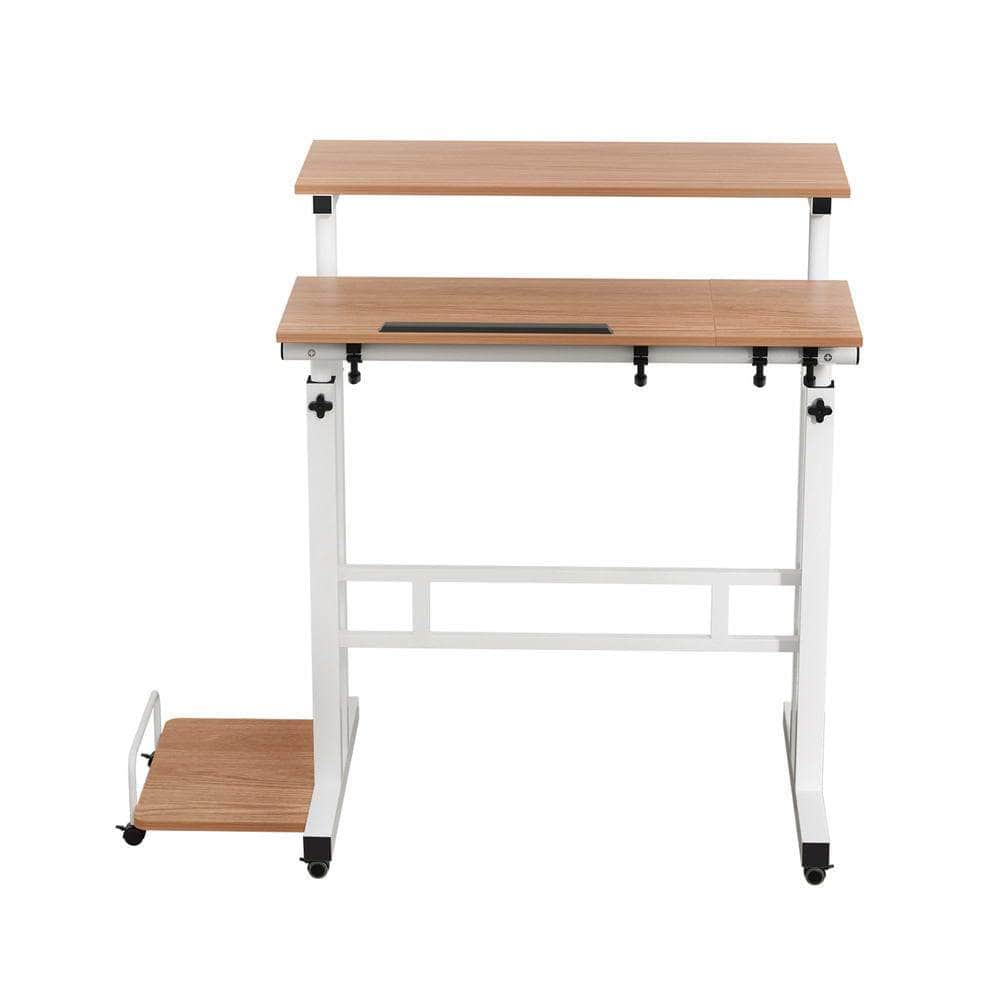Laptop Desk Table Adjustable Light Wood 80Cm