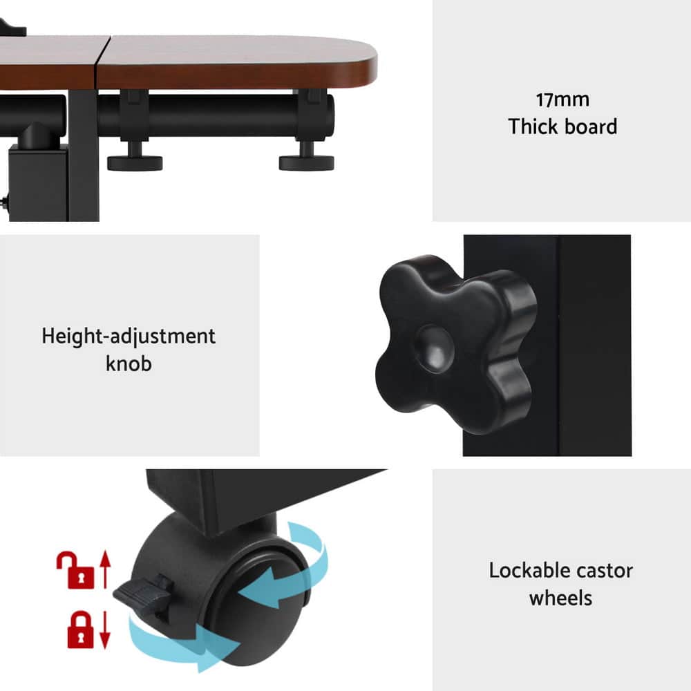 Laptop Desk Table Fan Cooling Walnut 60Cm