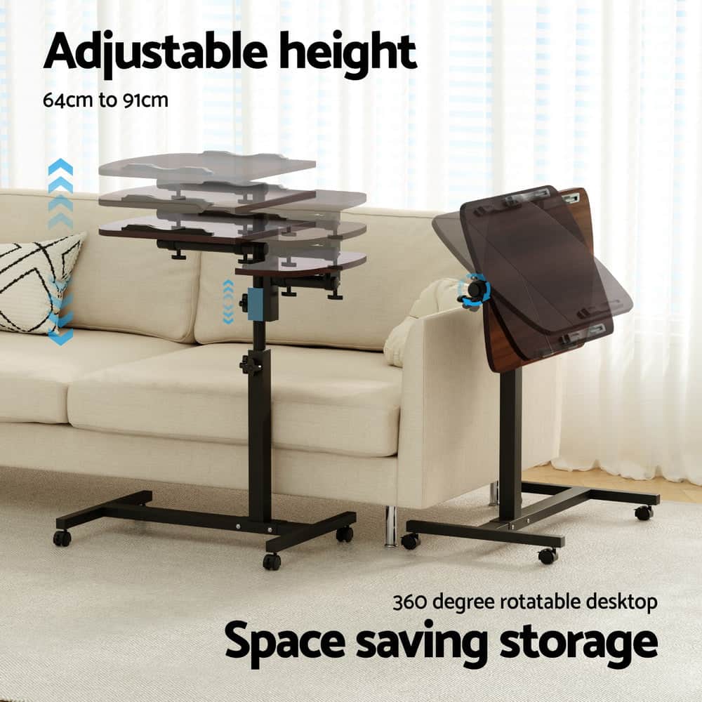 Laptop Desk Table Fan Cooling Walnut 60Cm