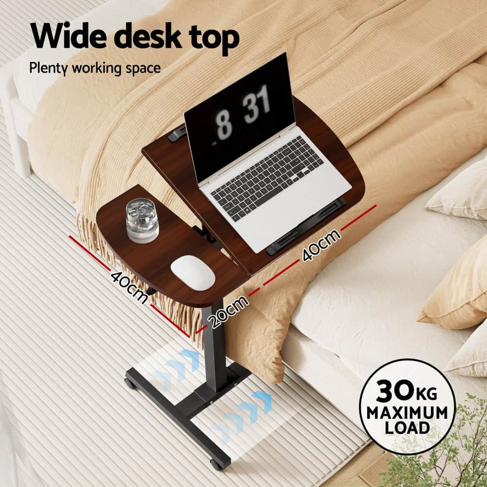 Laptop Desk Table Fan Cooling Walnut 60Cm