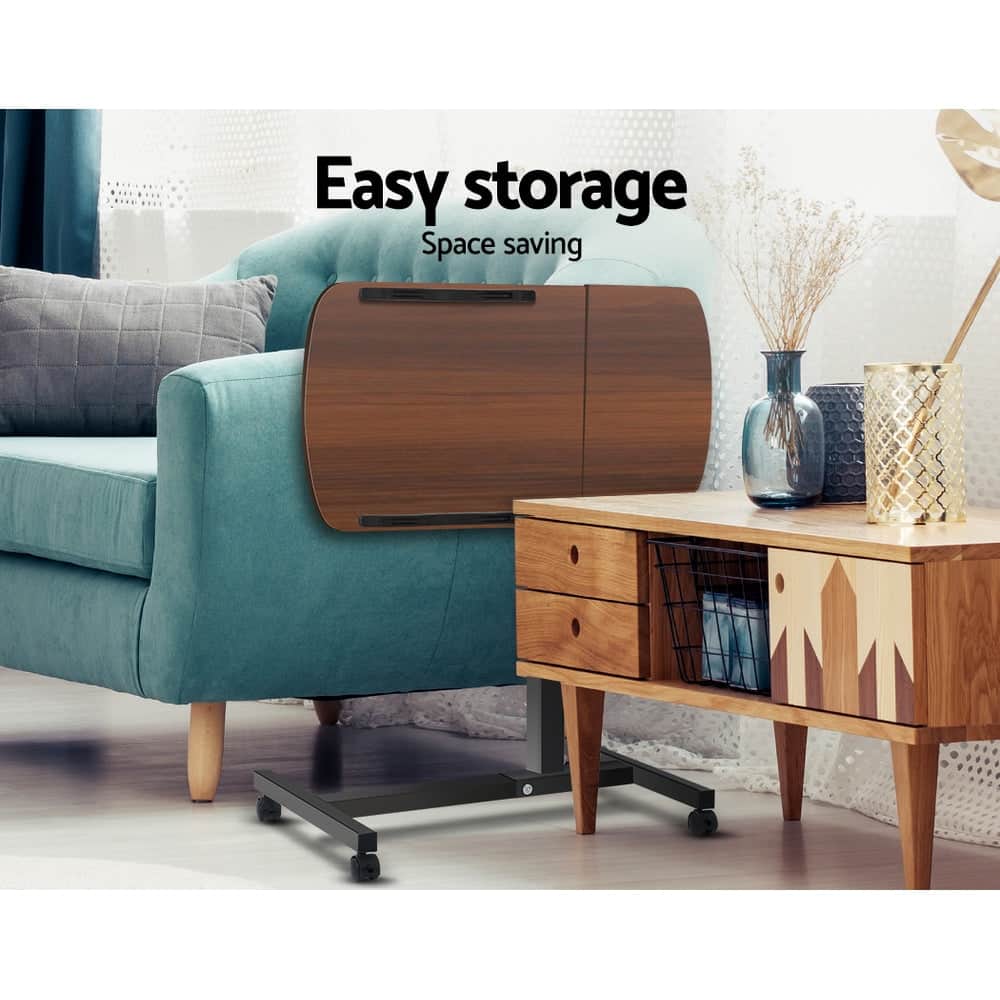 Laptop Desk Table Fan Cooling Walnut 60Cm