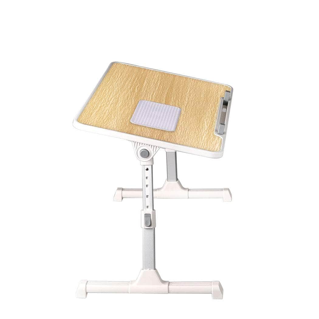 Laptop Desk Up Computer Stand Oak Fan Tray