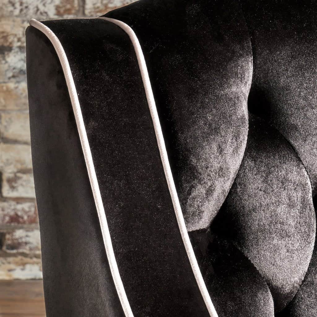 Lara Two Tone Tufted Black New Velvet Club Armchair
