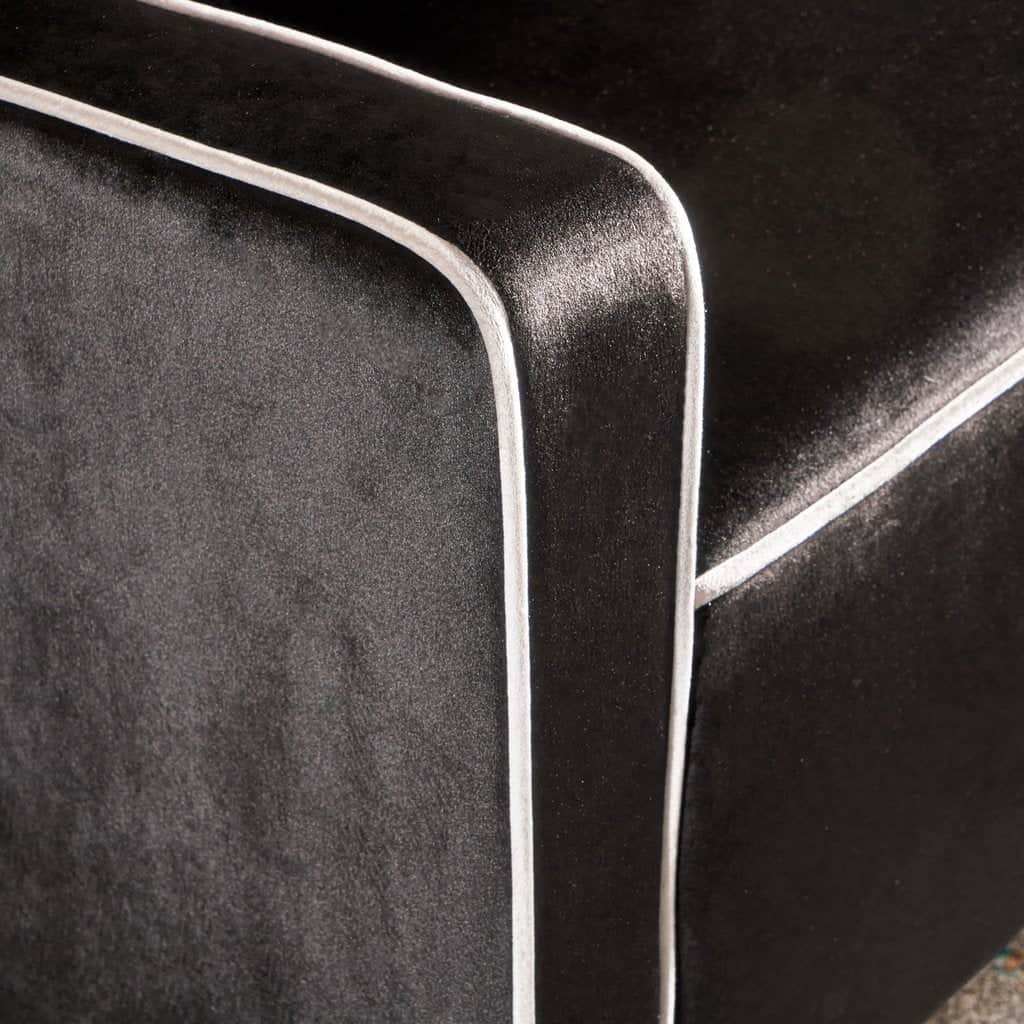 Lara Two Tone Tufted Black New Velvet Club Armchair