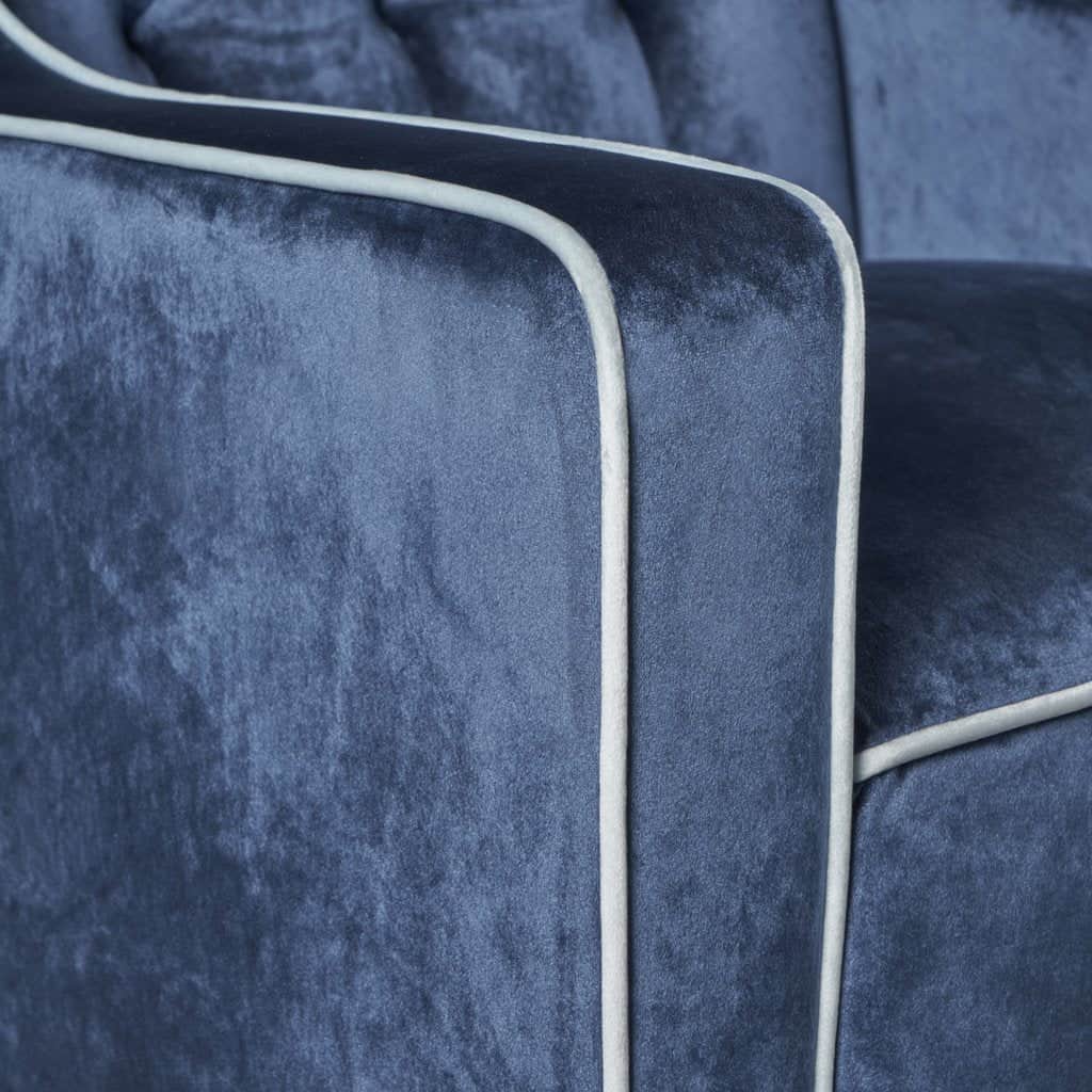 Lara Two Tone Tufted Cobalt New Velvet Club Armchair